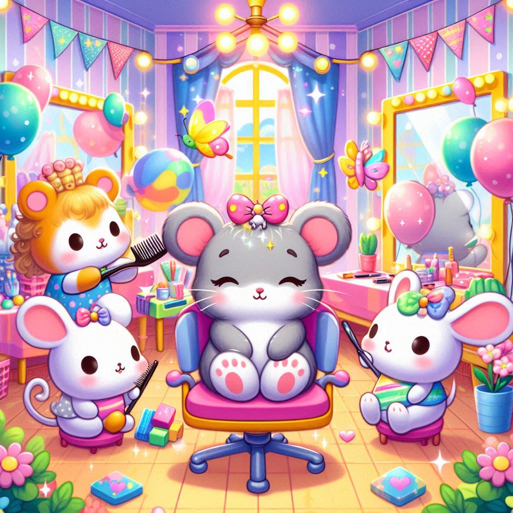 Kira la ratita arreglándose con otras ratitas